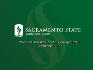 Predictive Analytics Proof of Concept (POC) September 2014