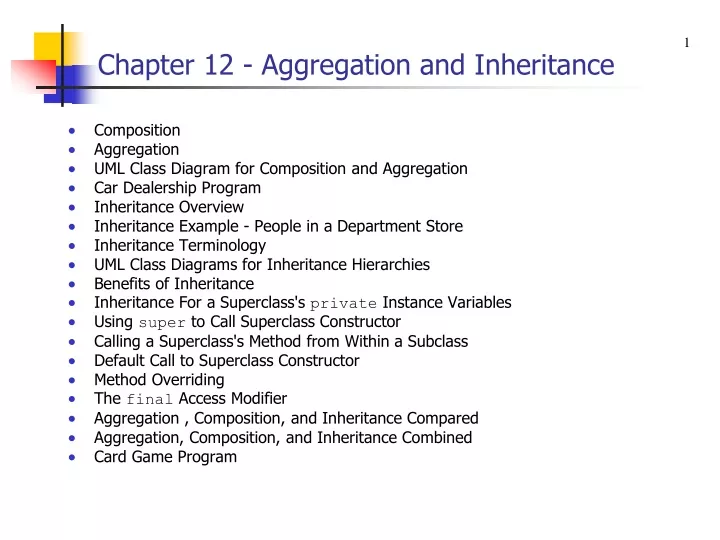 chapter 12 aggregation and inheritance
