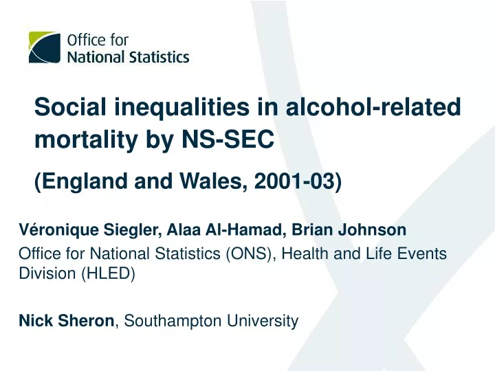 social inequalities in alcohol related mortality