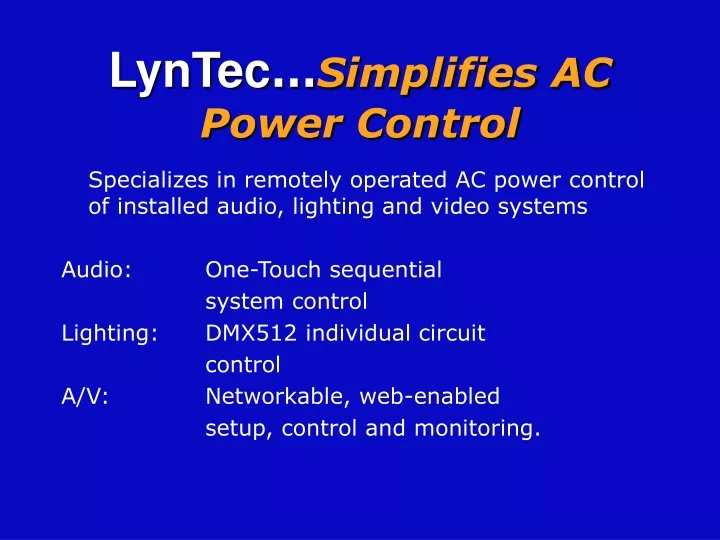 lyntec simplifies ac power control