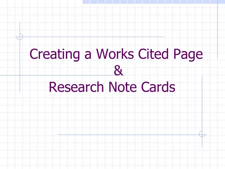 creating a works cited page research note cards