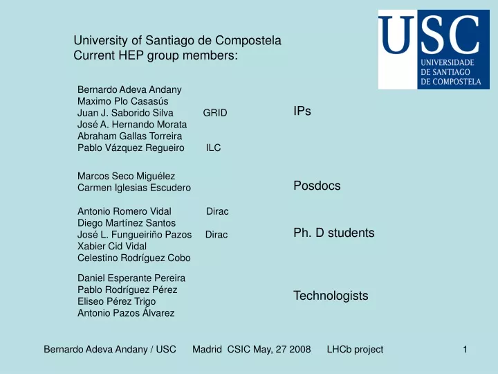 university of santiago de compostela current