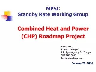 MPSC Standby Rate Working Group