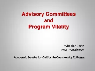 Wheeler North Peter Westbrook Academic Senate for California Community Colleges