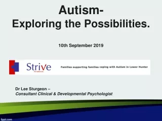 Autism- Exploring the Possibilities. 10th September 2019