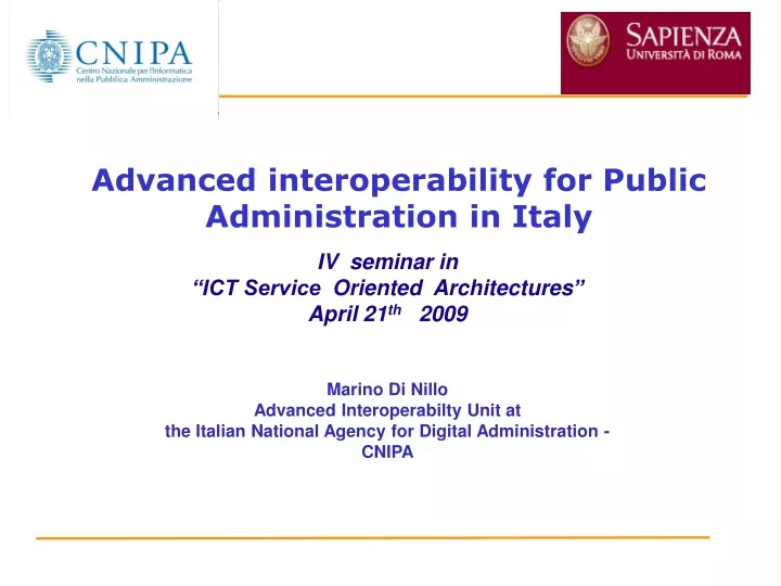 advanced interoperability for public administration in italy