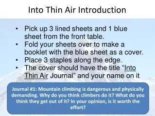 Into Thin Air Introduction