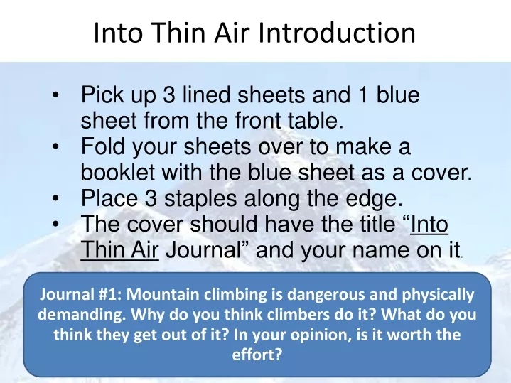 into thin air introduction