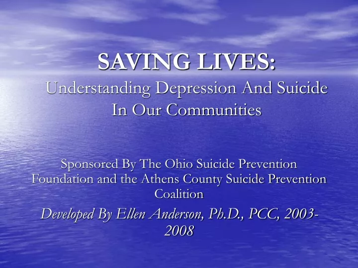 saving lives understanding depression and suicide in our communities