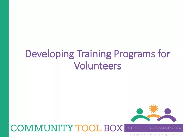 developing training programs for volunteers