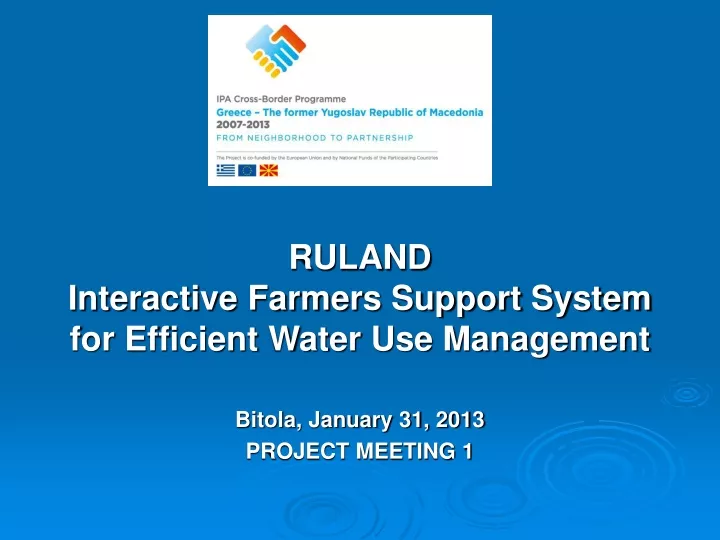 ruland interactive farmers support system for efficient water use management