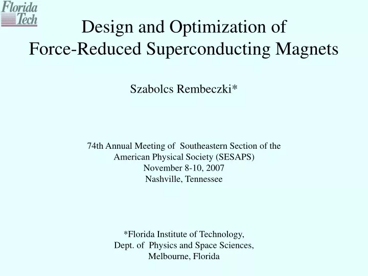 design and optimization of force reduced
