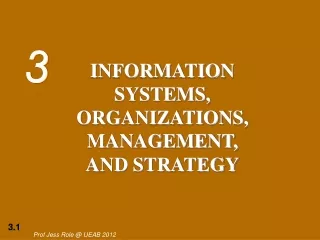INFORMATION SYSTEMS, ORGANIZATIONS, MANAGEMENT, AND STRATEGY