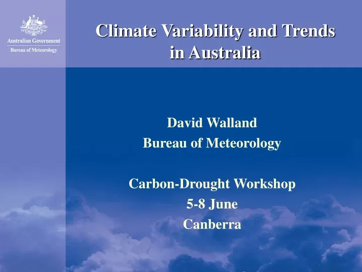 climate variability and trends in australia
