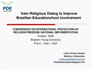 CONFERENCE ON INTERNATIONAL PROTECTION OF RELIGION FREEDOM: NATIONAL IMPLEMENTATION October  2008