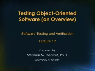 Testing Object-Oriented Software (an Overview)