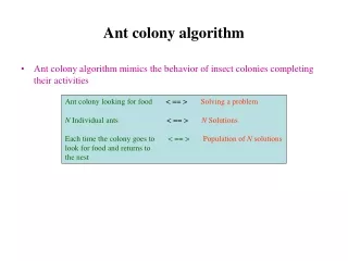 Ant colony algorithm