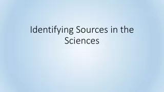 Identifying Sources in the Sciences