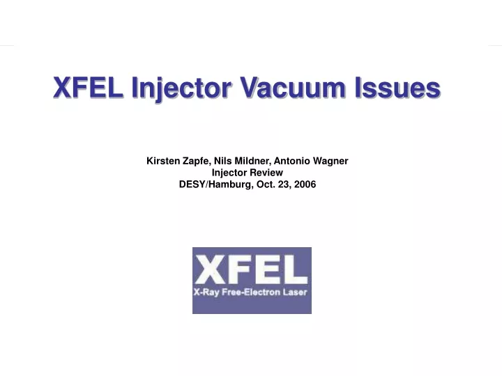 xfel injector vacuum issues