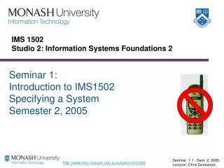 IMS 1502 Studio 2: Information Systems Foundations 2
