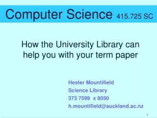 How the University Library can help you with your term paper