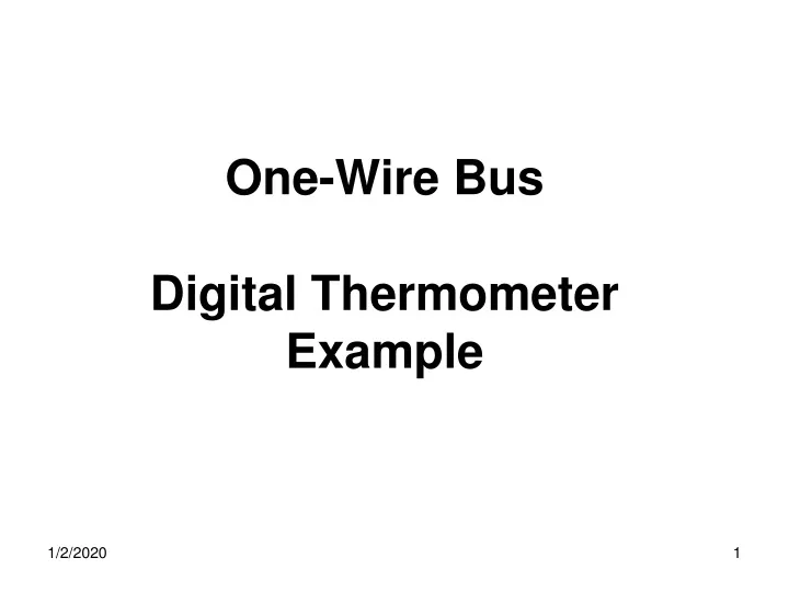 one wire bus digital thermometer example
