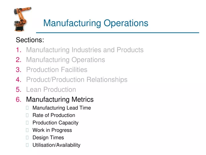 manufacturing operations