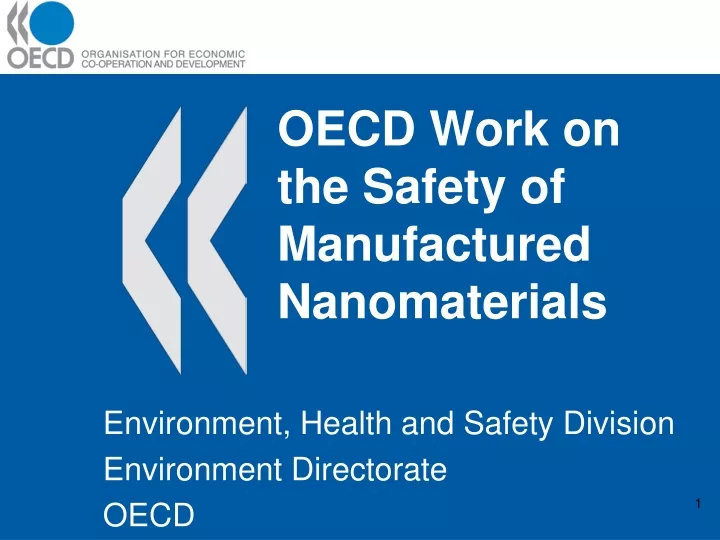 oecd work on the safety of manufactured nanomaterials