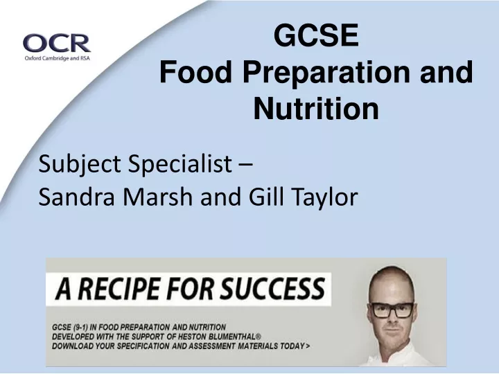 gcse food preparation and nutrition