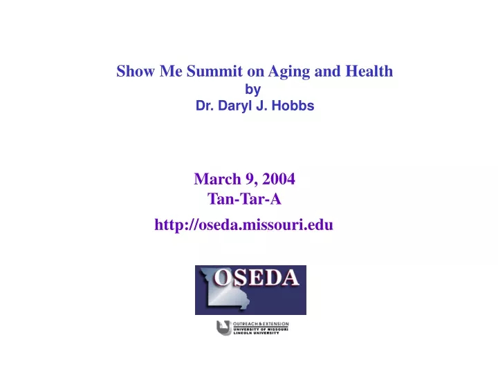 show me summit on aging and health by dr daryl