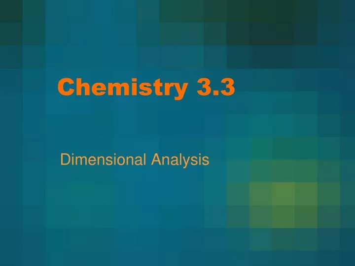 chemistry 3 3