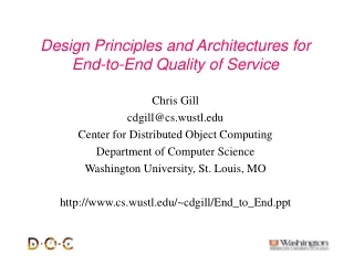 Design Principles and Architectures for  End-to-End Quality of Service