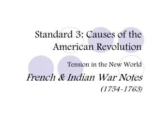 Standard 3: Causes of the  American Revolution