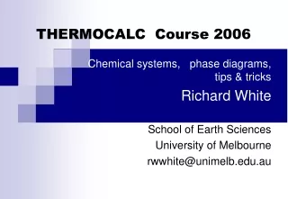 THERMOCALC  Course 2006
