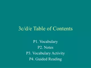 3c/d/e Table of Contents