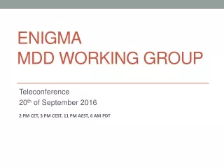 ENIGMA  MDD working group