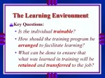 The Learning Environment - slide 1