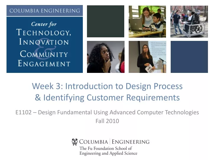 week 3 introduction to design process identifying customer requirements