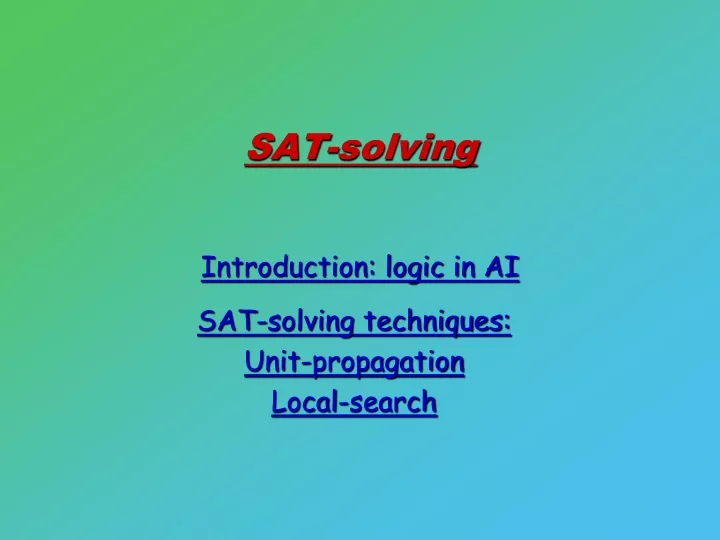 sat solving