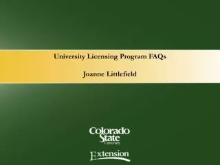 University Licensing Program FAQs Joanne Littlefield