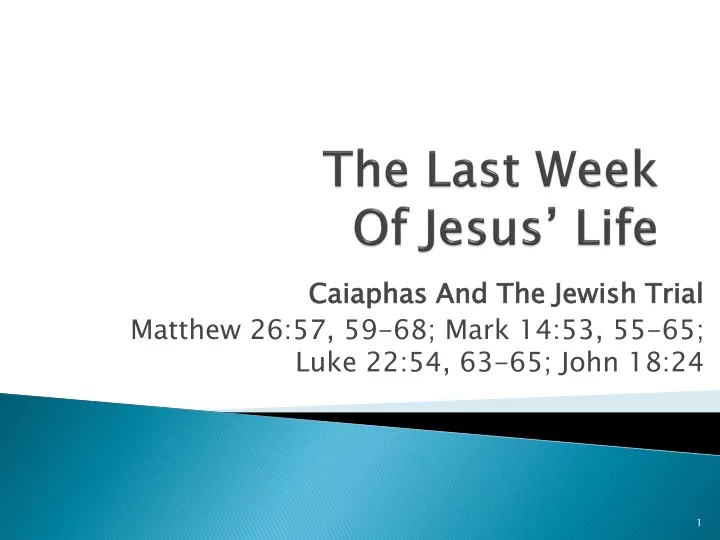 the last week of jesus life