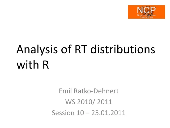 analysis of rt distributions with r