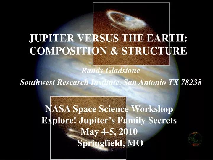 jupiter versus the earth composition structure