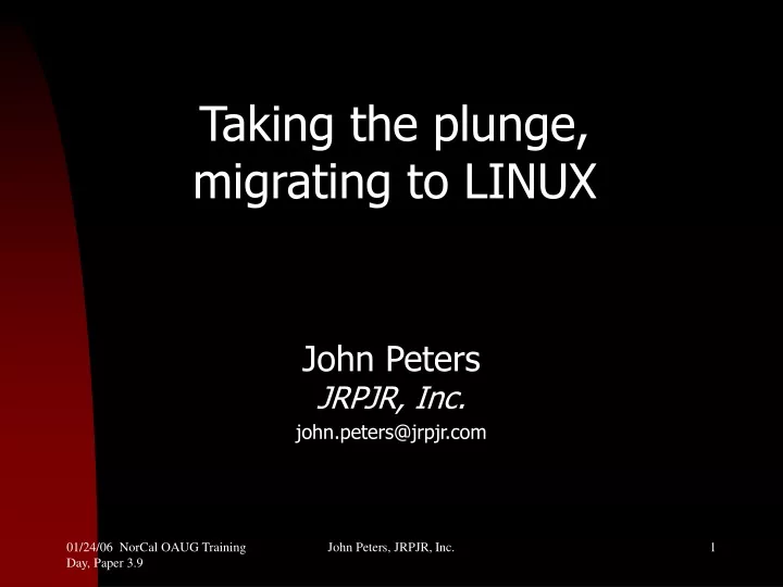 taking the plunge migrating to linux
