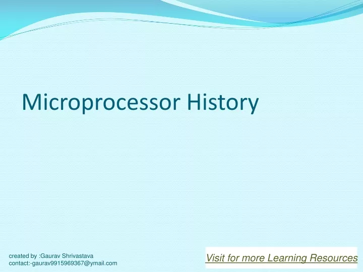 microprocessor history