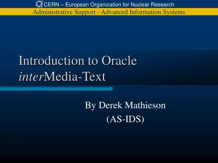 introduction to oracle inter media text