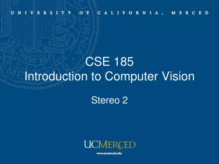 cse 185 introduction to computer vision