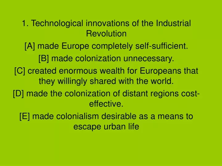 1 technological innovations of the industrial