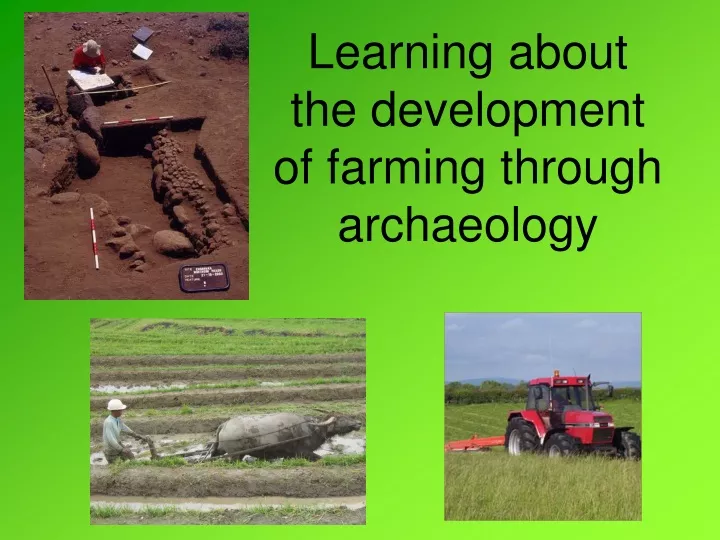 learning about the development of farming through