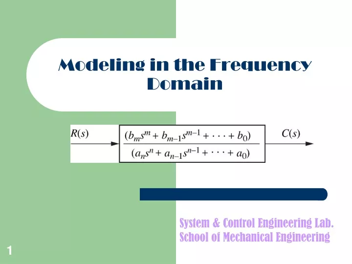 modeling in the frequency domain